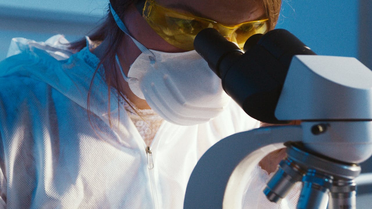 Laboratory science setting with cellular research equipment
