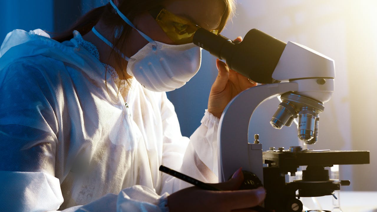 Pharmaceutical supplements and capsules arranged in a research laboratory setting
